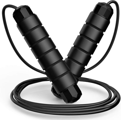 Jump Rope, Tangle-Free Rapid Speed Jumping Rope Cable with Ball Bearings for Women, Men & Kids