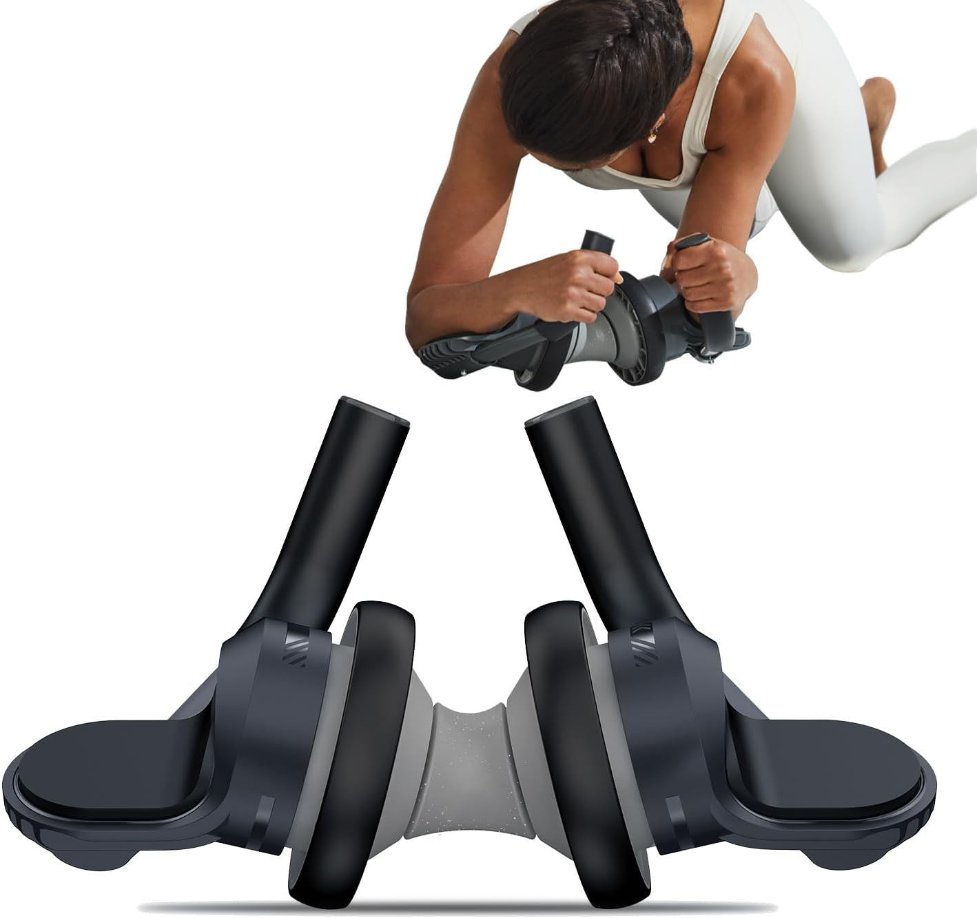 Fitness Ab Roller Wheel with Elbow Support Abdominal Trainer Roller Workout Equipment