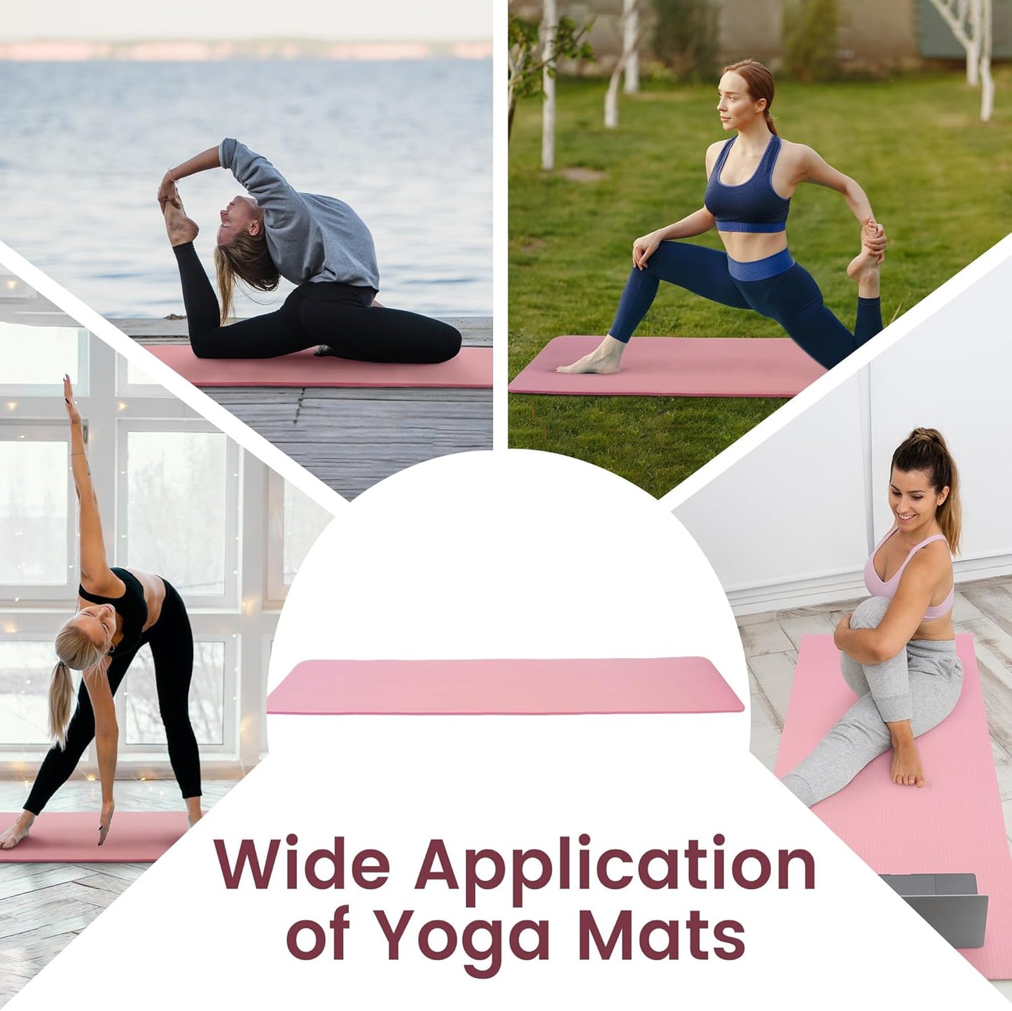Yoga Mat Anti-Tear Exercise Yoga Mat with Carrying Strap