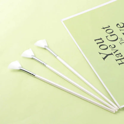 3PCS Shape for DIY Skin Care Mask Diy Brushes Fan Shape Mask Brushes Facials Skincare Smooth Coverage Beauty Tools